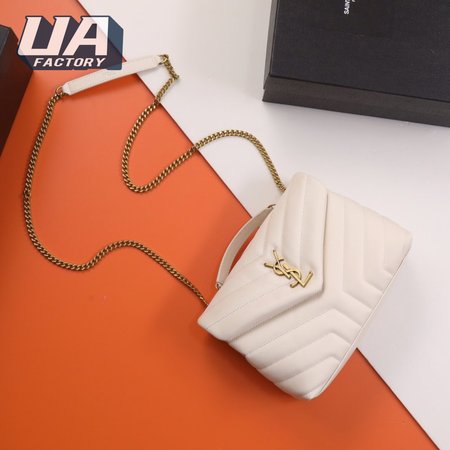 Saint Laurent Loulou Small Chain Bag In Quilted "Y" Leather