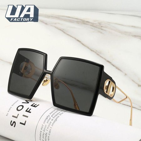 30MONTAIGNE SU Oversized Black Square Sunglasses
