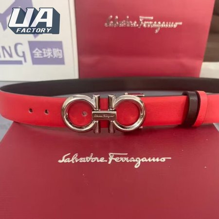 Ferragamo Double Gancini Reversible Leather Belt