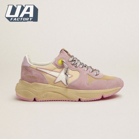 Pastel Pink Running Sole Sneakers With White Star