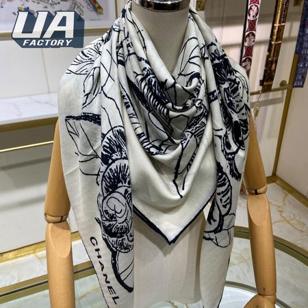 Chanel Double-sided Cashmere Printed Square Scarf