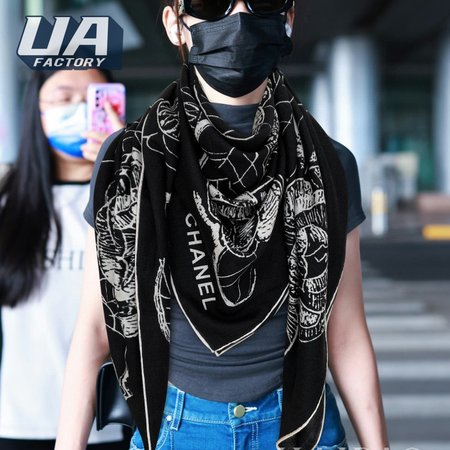 Chanel Double-sided Cashmere Printed Square Scarf