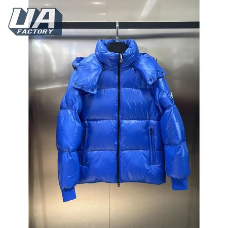 Moncler Autumn And Winter Hooded Down Jacket Blue
