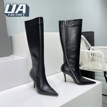 Balenciaga Autumn And Winter Pointed Toe Zipper Boots