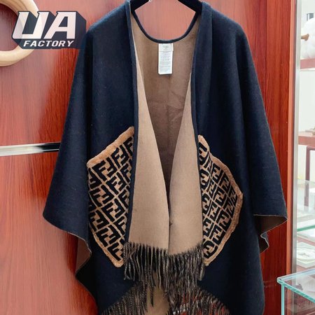 Fendi cloak Cashmere and Wool-blend Poncho Shawl
