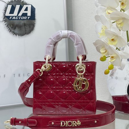 Dior Patent Cannage Lady Dior Red