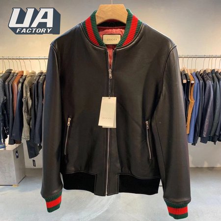 Gucci Leather Jacket With Web 431343 48-58