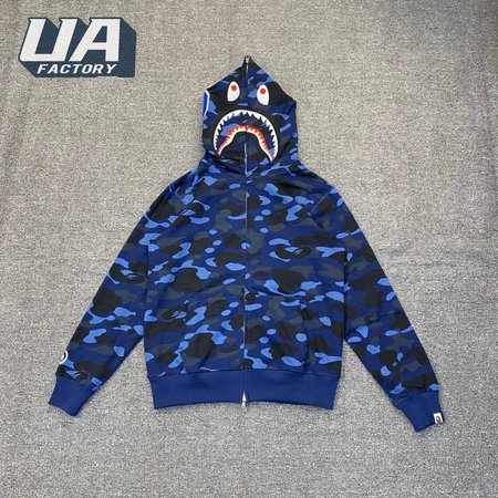 BAPE 1st Camo Jersey Shark Full Zip Hoodie S-2XL