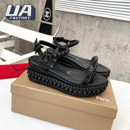 Christian Louboutin Sandals Pyraclou 60 mm Espadrilles Black 35-39