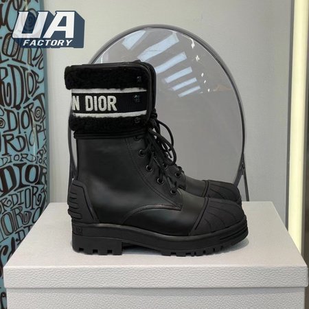 Dior D-Major Ankle Boot Black Calfskin and Lambskin Wool 35-41