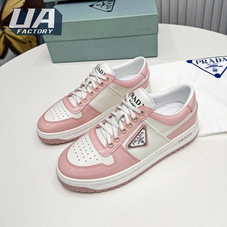 Prada District Perforated Leather Sneakers Pink 35-39