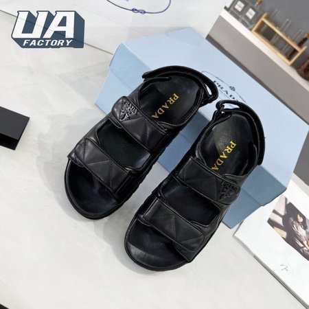 Prada Padded Nappa Leather Sandals Black 35-40