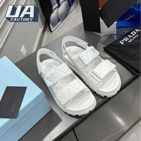 Prada Padded Nappa Leather Sandals White 35-40