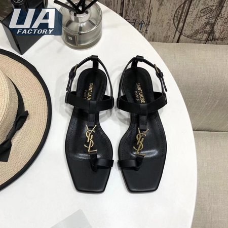 YSL Cassandra Sandals In Smooth Leather Black 35-40