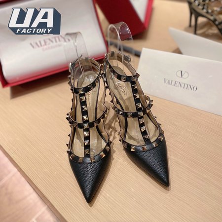 Valentino Rockstud Grainy Leather Ankle Strap Pump 100 MM 35-39