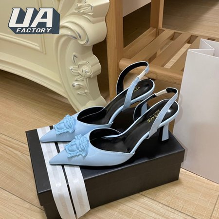 Versace La Medusa Slingback Pumps Blue 34-42