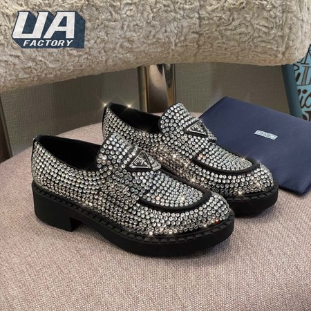 Prada Satin Loafers With Crystals 35-41