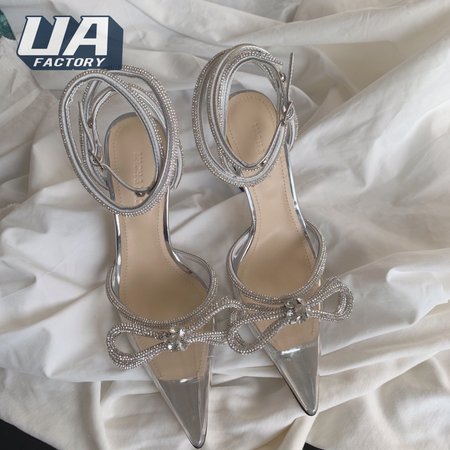 Mach & Mach Double Bow 110 Crystal-Embellished PVC Pumps 35-39